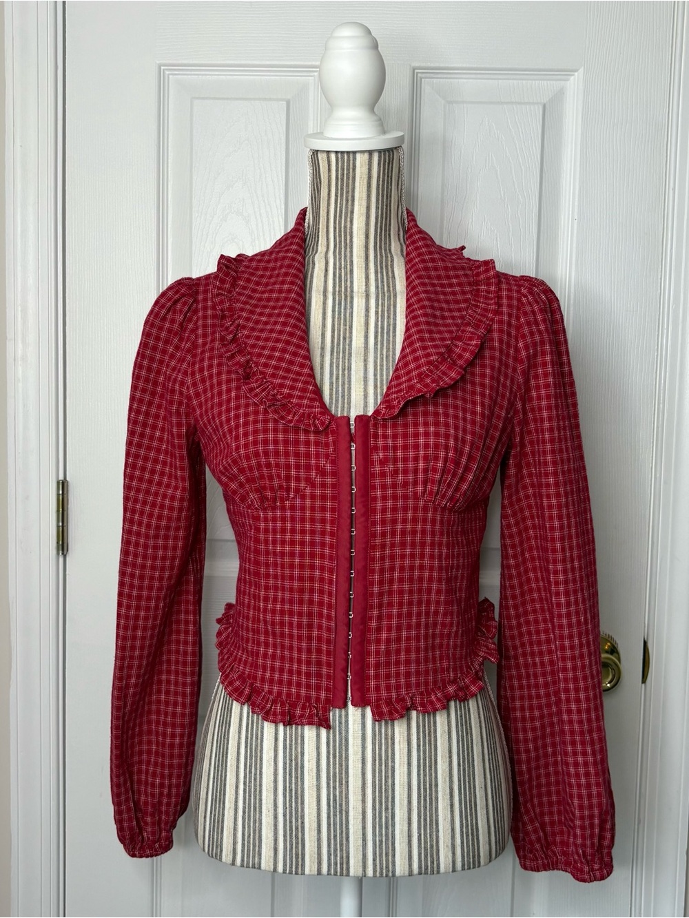 Cocolillys Plaid Gingham Cotton Corset Top, M 🧺 💐
